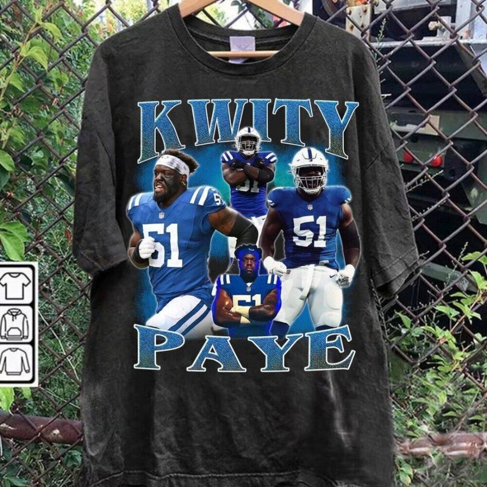 90s Style Kwity Paye Indianapolis 2025 Football Fan Graphic T-Shirt  73